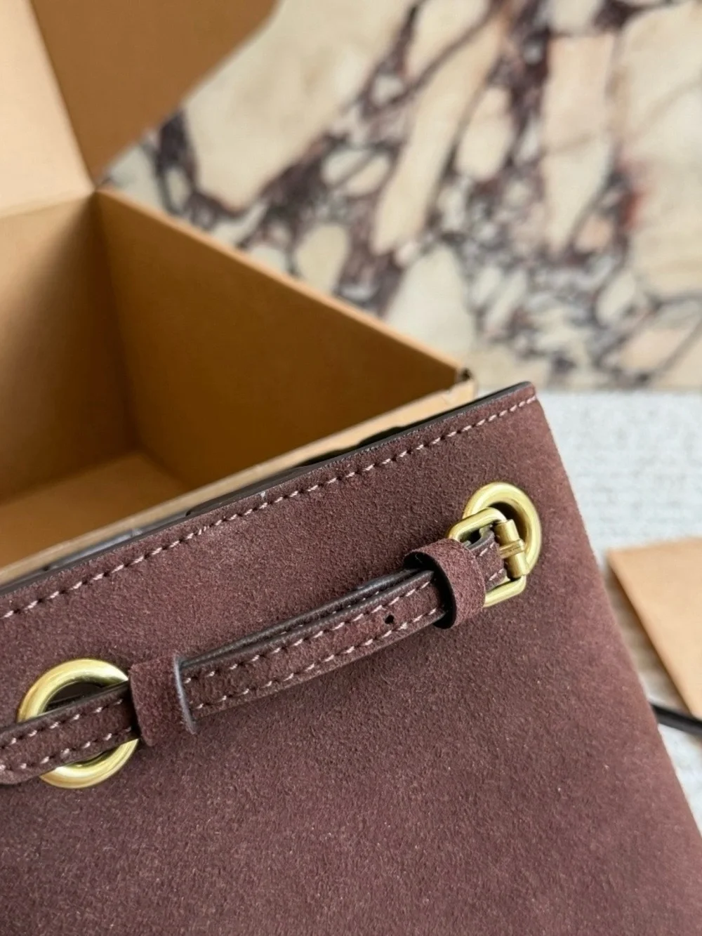 Coach Chocolate Brown Suede Messenger Crossbody
